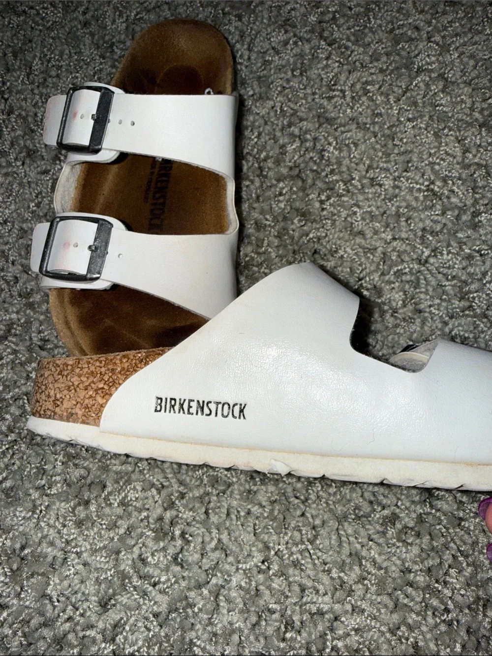 Birkenstock Kids White Double Buckle Sandals (32)